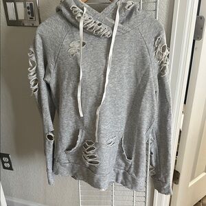 Alo yoga Distressed Gray Hoodie